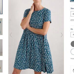 Seasalt Cornwall Sea Mirror Jersey Dress with Short Sleeves UK 14 (US 10) Tall